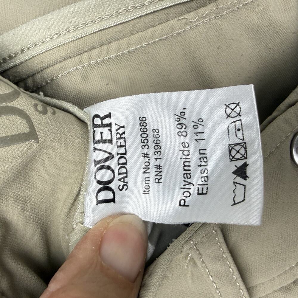 Dover Saddlery Equestrian Riding Breeches Women's Size 28 Beige Knee Grip - Picture 4 of 13